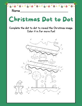 Preview of FUN Christmas Dot to Dot Gingerbread House Count 1 to 33 Printable Worksheet