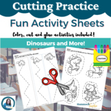 FUN Cutting Practice Activities -Dinosaur Scissor Skills A