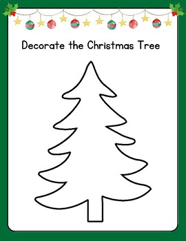 Preview of FUN! Decorate the Christmas Tree Printable Activity - Coloring Arts Crafts CUTE!