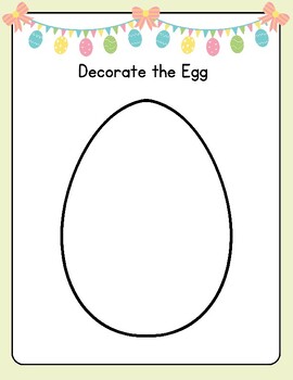 Preview of FUN Decorate the Egg Easter Printable Coloring Crafts Activity Egg Hunt CUTE Art
