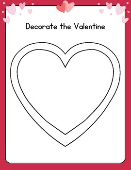 Preview of FUN Decorate the Valentine's Day Heart Printable Activity Arts Crafts Coloring