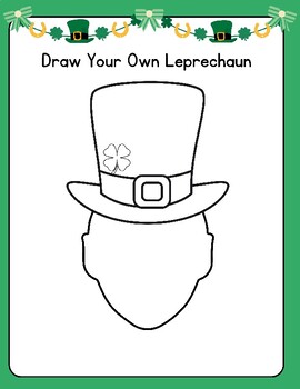 Preview of FUN! Draw Your Own Leprechaun St. Patrick's Day Worksheet Create DIY Art Project