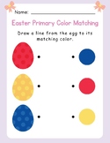 FUN! Easter Egg Primary Color Matching Worksheet Draw Line