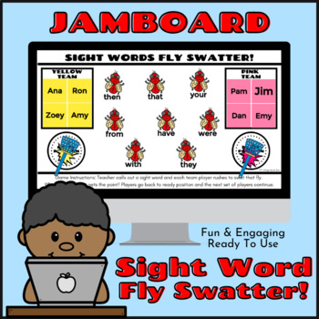 Preview of FUN & Engaging Fly Swatter Sight Words Game! Digital Google JamBoard. Editable!