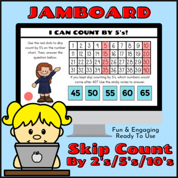 Preview of FUN & Engaging Skip Counting By 2's, 5's, & 10's! Google JamBoard Activity!