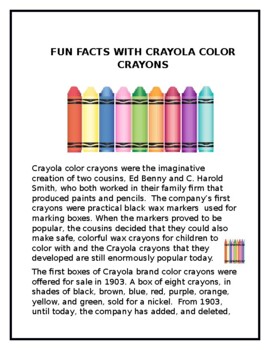 Crayola Crayons History - Fun Facts About Crayola Crayons