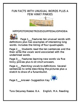 Preview of FUN FACTS WITH UNUSUAL WORDS PLUS A FEW HINKY PINKIES