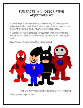 Preview of FUN FACTS with DESCRIPTIVE ADJECTIVES #2