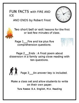 Fire And Ice By Robert Frost Worksheets Teaching Resources Tpt