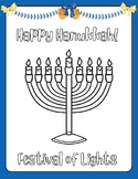 FUN Festival of Lights Menorah Happy Hanukkah Coloring She