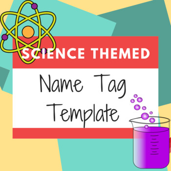 Preview of FUN Free Science Printable Name Tag Template, Placards, & Cards for Grouping
