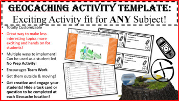 Preview of FUN Geocaching Activity *No Prep Option* Can be used for any subject/grade lvl!