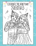 FUN! Happy New Year Coloring Sheet Printable Kids Banner N