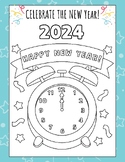 FUN! Happy New Year Coloring Sheet Printable New Years Clo