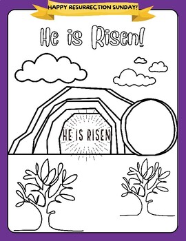 Preview of FUN! Jesus Resurrection Sunday Easter Coloring Sheets KidMin Book Empty Tomb
