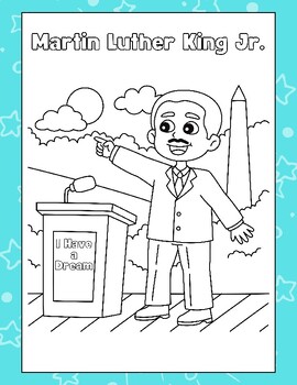 Preview of FUN Martin Luther King Jr. Coloring Sheet Printable Page MLK I Have a Dream Day