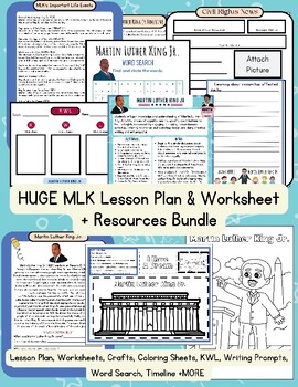 Preview of FUN Martin Luther King Jr Complete History ELA Lesson Plan & Resources Bundle