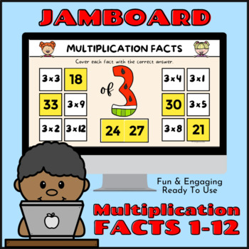 Preview of FUN Math Multiplication Facts! 1-12 Digital Google JamBoard Activities!