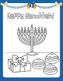 FUN! Menorah Happy Hanukkah Coloring Sheet Printable Page 