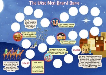 Preview of FUN Merry Christmas Wise Men Printable Board Game Bible Jesus Advent Christian