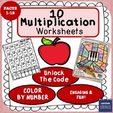 FUN Multiplication Worksheets (10) - Color By Number - Mor