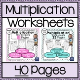 FUN Multiplication Worksheets *BUNDLE* (40 pages)