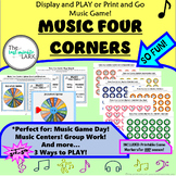 FUN Music Four Corners GAME!! 3rd-5th, PPT, Class Game Day