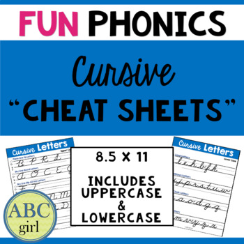 Preview of FUN PHONICS Cursive Handwriting "Cheat Sheets"