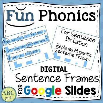 Preview of FUN PHONICS Digital Sentence Frames for Google Slides