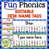FUN PHONICS Editable Desk Name Tags Back to School Classro