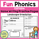 FUN PHONICS Editable Name Writing Practice Pages     Lands