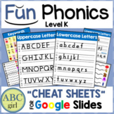 FUN PHONICS Kindergarten Cheat Sheets for Google Slides 