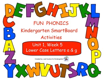 Preview of FUN PHONICS Kindergarten SmartBoard Lessons! KINDERGARTEN Unit 1, Week 5