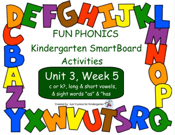Preview of FUN PHONICS Kindergarten SmartBoard Lessons! KINDERGARTEN Unit 3, Week 5