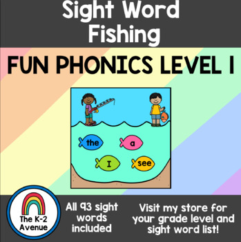 FUN PHONICS LEVEL 1 - Sight Word Fishing - Pull & Write Game
