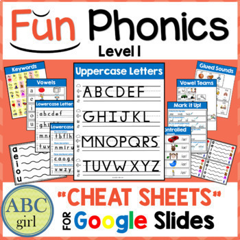 Preview of FUN PHONICS Level 1 Cheat Sheets for Google Slides