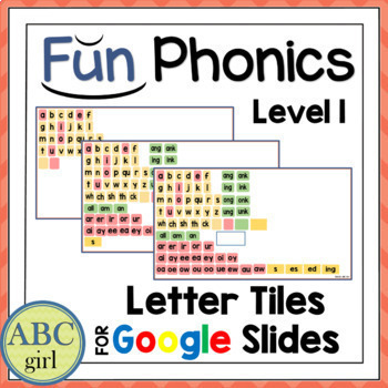 Preview of FUN PHONICS Level 1 Letter Tiles for Google Slides
