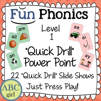 Preview of FUN PHONICS Level 1 Quick Drill for PowerPoint