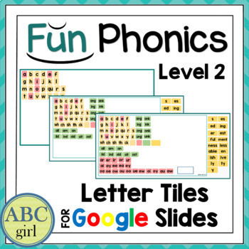 Preview of FUN PHONICS Level 2 Letter Tiles for Google Slides