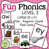 FUN PHONICS Level 3 Letter Keyword Sound Large Flash Cards