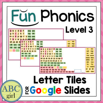 Preview of FUN PHONICS Level 3 Letter Tiles for Google Slides