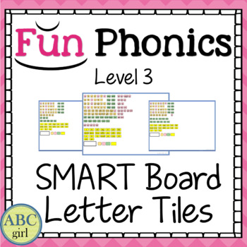 Preview of FUN PHONICS Level 3 SMARTBoard Letter Tile Sound Cards