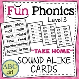 FUN PHONICS Level 3 Take Home Sound Alike Cards