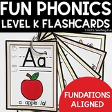 FUN PHONICS Level K Letter Keyword Sound FLASHCARDS