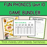 FUN PHONICS UNIT 10 BUNDLE- Games for Trick Words, Unit Wo