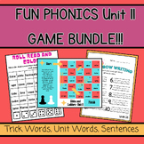 FUN PHONICS UNIT 11 BUNDLE- Games for Trick Words, Unit Wo
