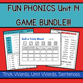 FUN PHONICS UNIT 14 BUNDLE- Games for Trick Words, Unit Wo