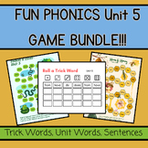 FUN PHONICS UNIT 5 BUNDLE- Games for Trick Words, Unit Wor