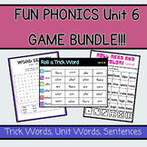 FUN PHONICS UNIT 6 BUNDLE- Games for Trick Words, Unit Wor