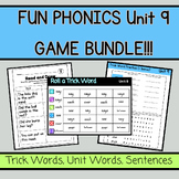 FUN PHONICS UNIT 9 BUNDLE- Games for Trick Words, Unit Wor